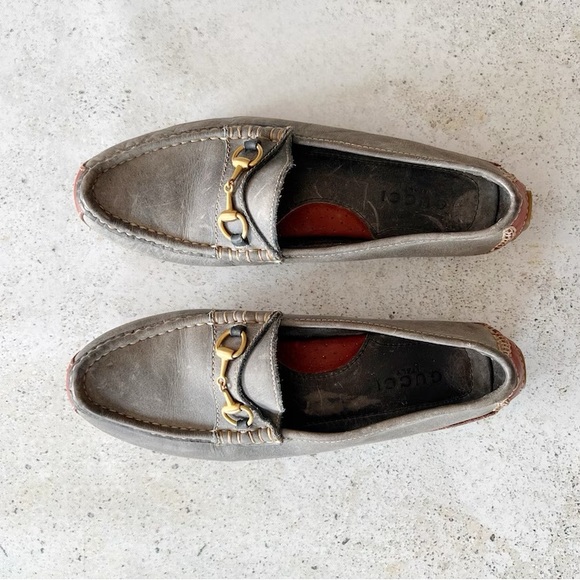 🩶 GUCCI Horsebit Driving Loafers Shoes size 7.5 - Picture 5 of 8
